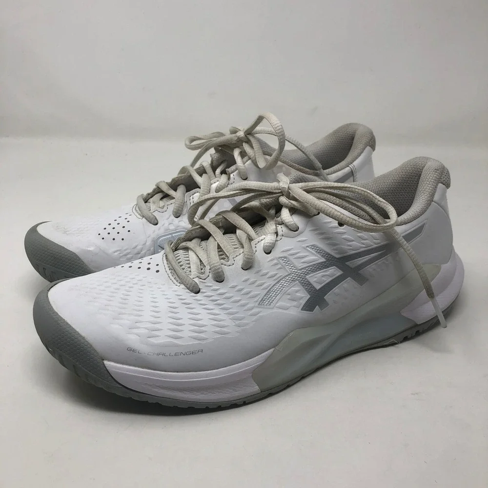 Asics Gel-Challenger 13 Tennis Shoes Womens 7.5 White Silver Breathable Workout